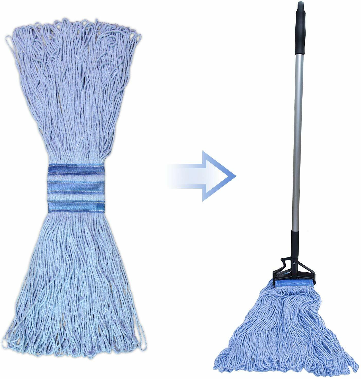 24 oz Cotton Heavy Duty Loop-End String Swinger Mop Head Replacement Easy Wring