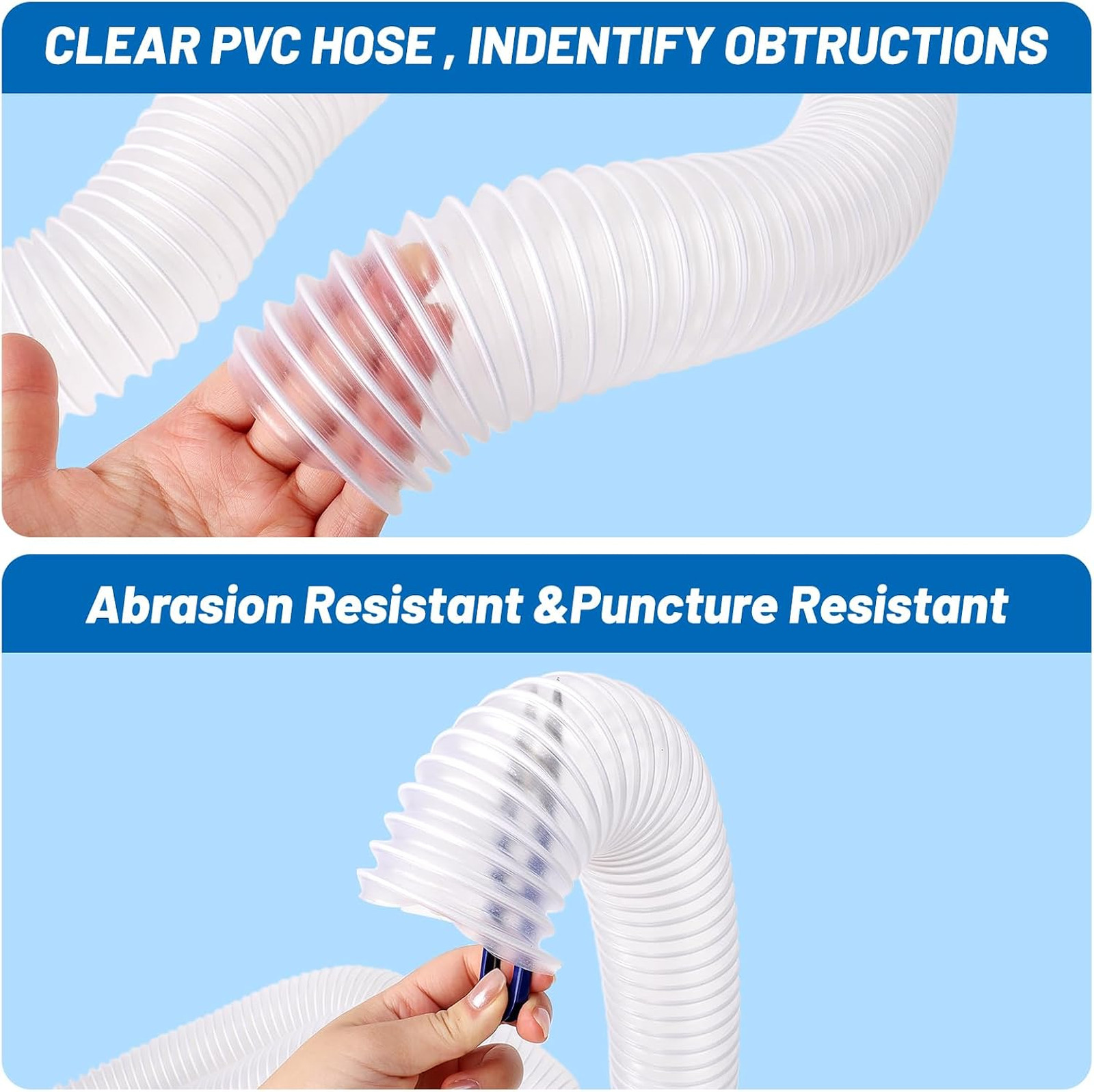 2.5 Inch Dust Collection Hose Heavy PVC Flexible Debris Fume Shop Vacuum