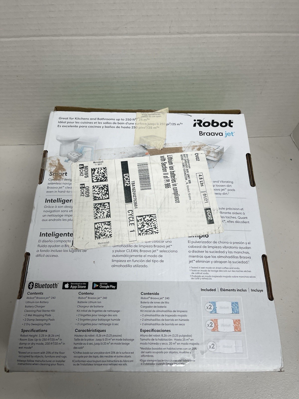 iRobot Braava Jet 240 Robot Mop App Control Precision Spray OPEN BOX
