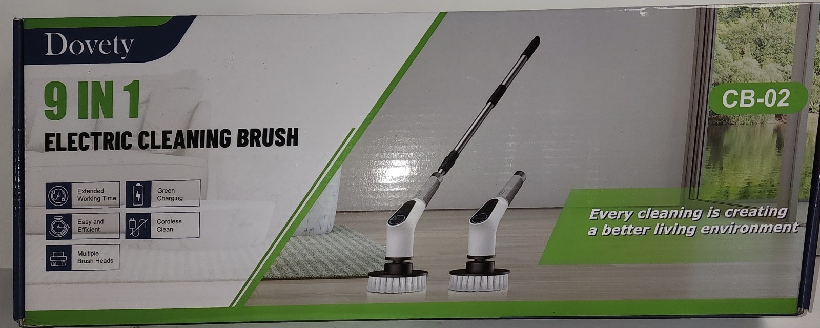 Dovety 9 In 1 Electric Spin Scrubber Cordless Cleaning Brush Scrubber CB-02