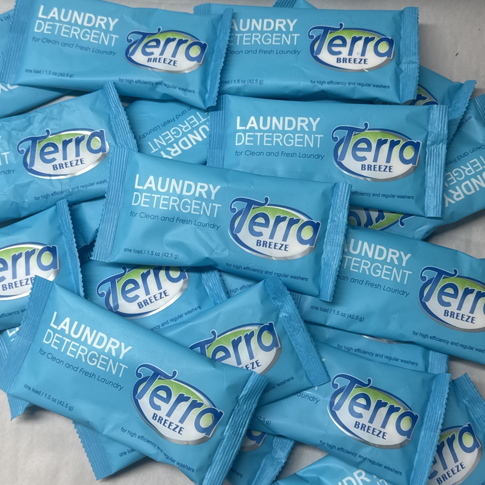 Terra Breeze Single Packet Load Laundry Detergent 20 Units. Travel Or Hotel