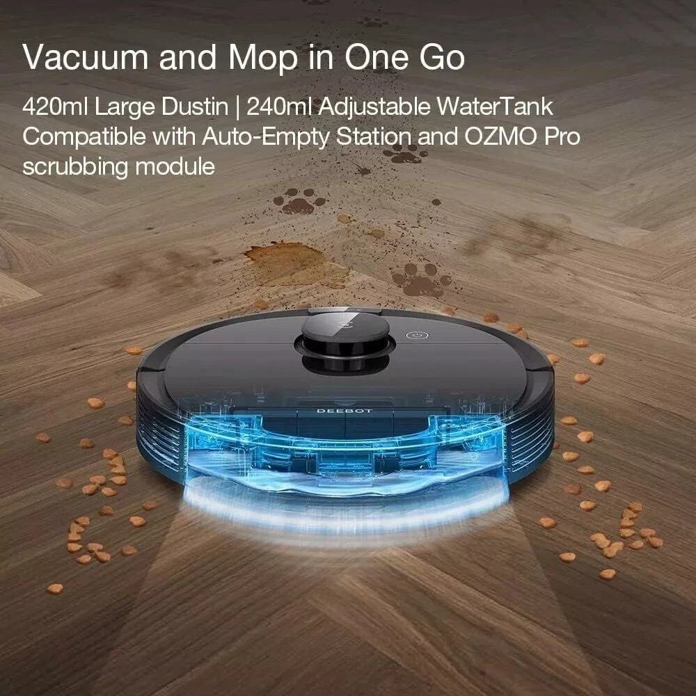 ECOVACS DEEBOT OZMO T8+ Vacuum & Mop Robot w/ Obstacle Avoidance + Auto Empty