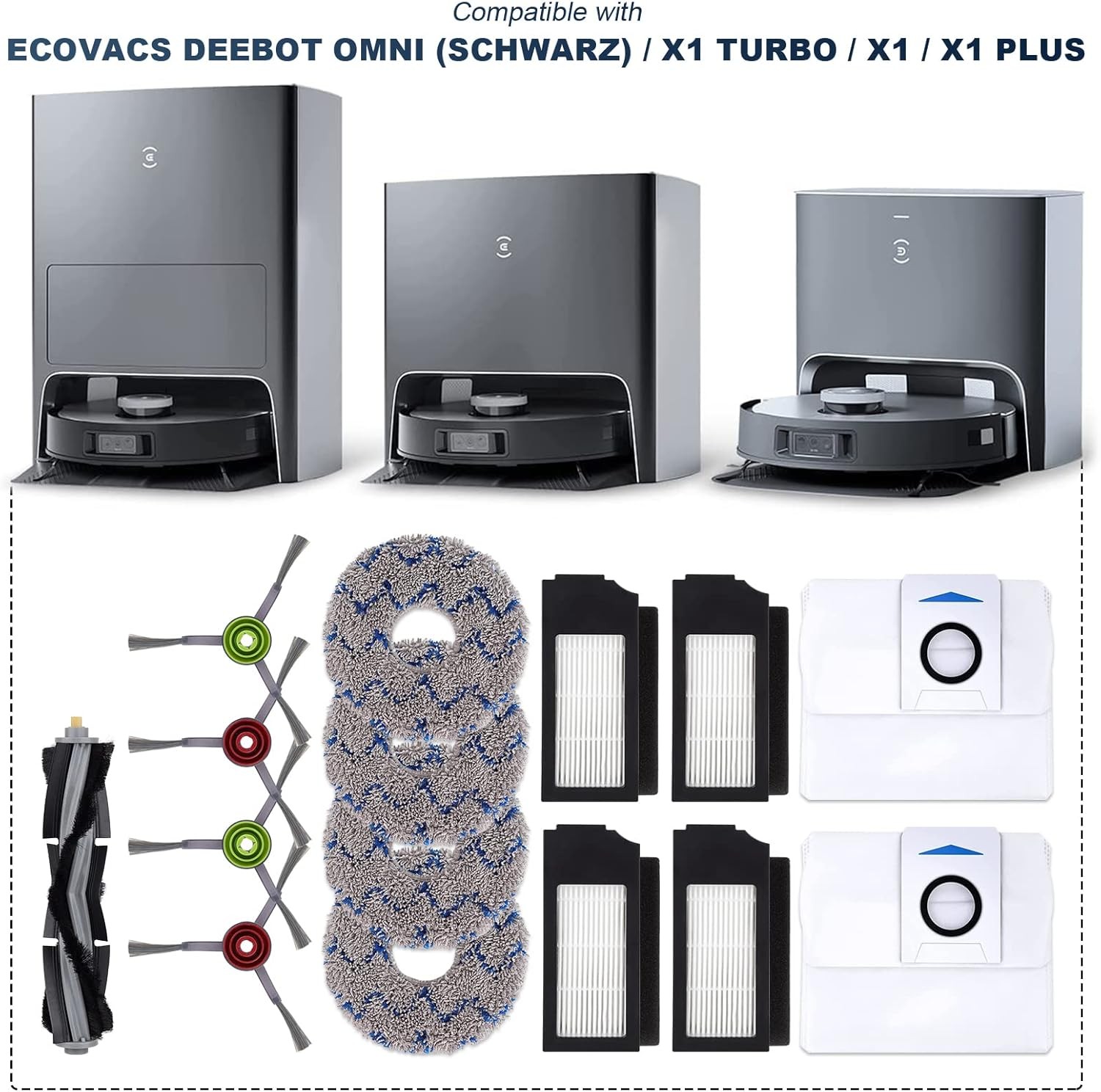 Replacement Parts for ECOVACS DEEBOT X1 OMNI Turbo T10 T20 Kit