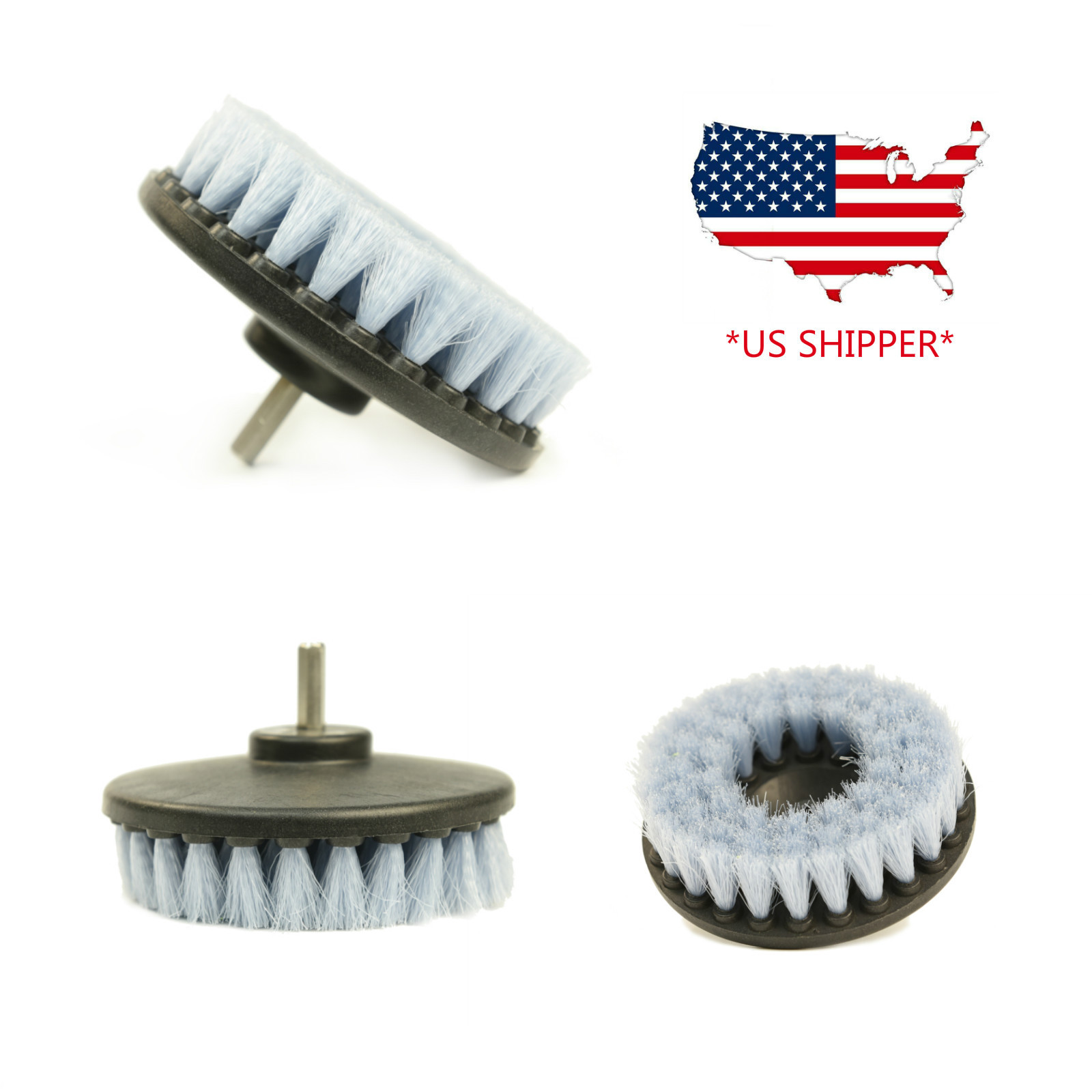 Heavy Duty 5″ Round Scrub Brush with Power Drill Attachment