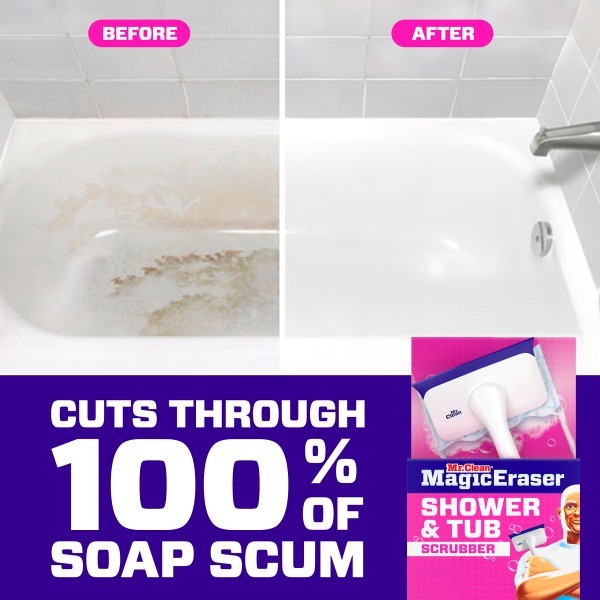 Magic Eraser Shower & Tub Scrubber, Lavender Starter Kit, 1 Scrubber