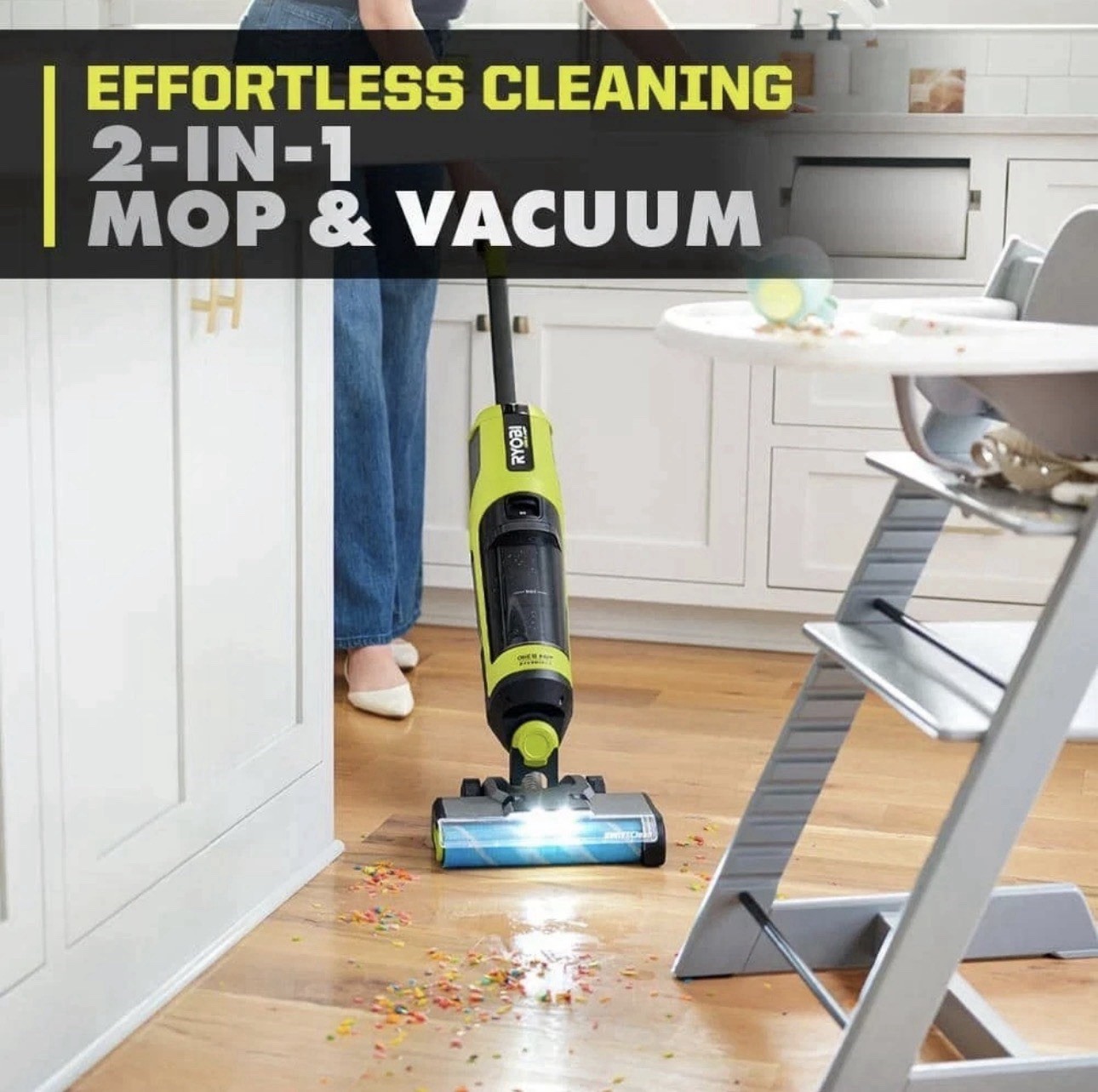 RYOBI ONE+ HP 18V Cordless SWIFTClean Wet/Dry Stick Mop and Vacuum (Tool Only)