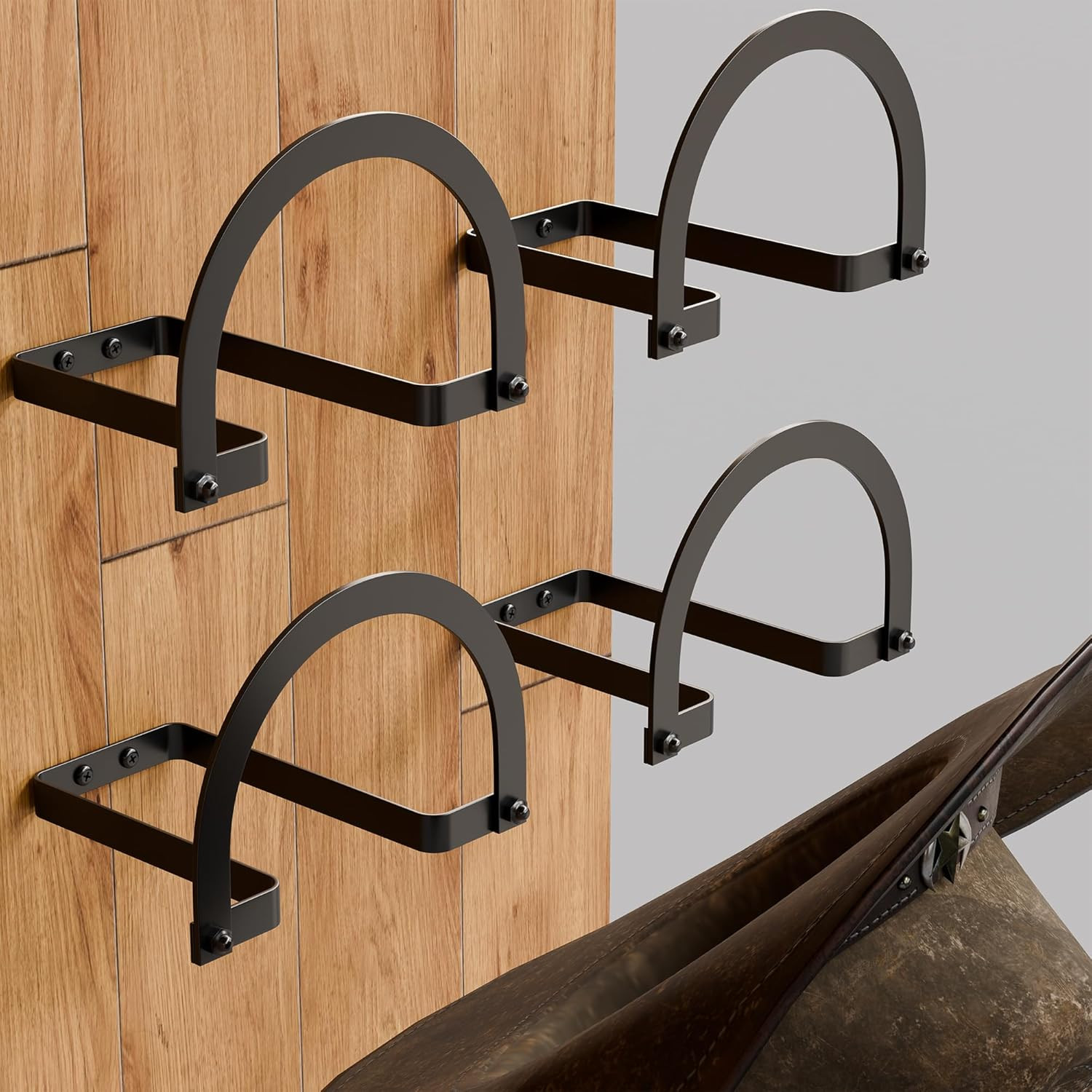 4 Pack Cowboy Hat Hooks Wall Mount Hat Rack Holder for Western Decor Display