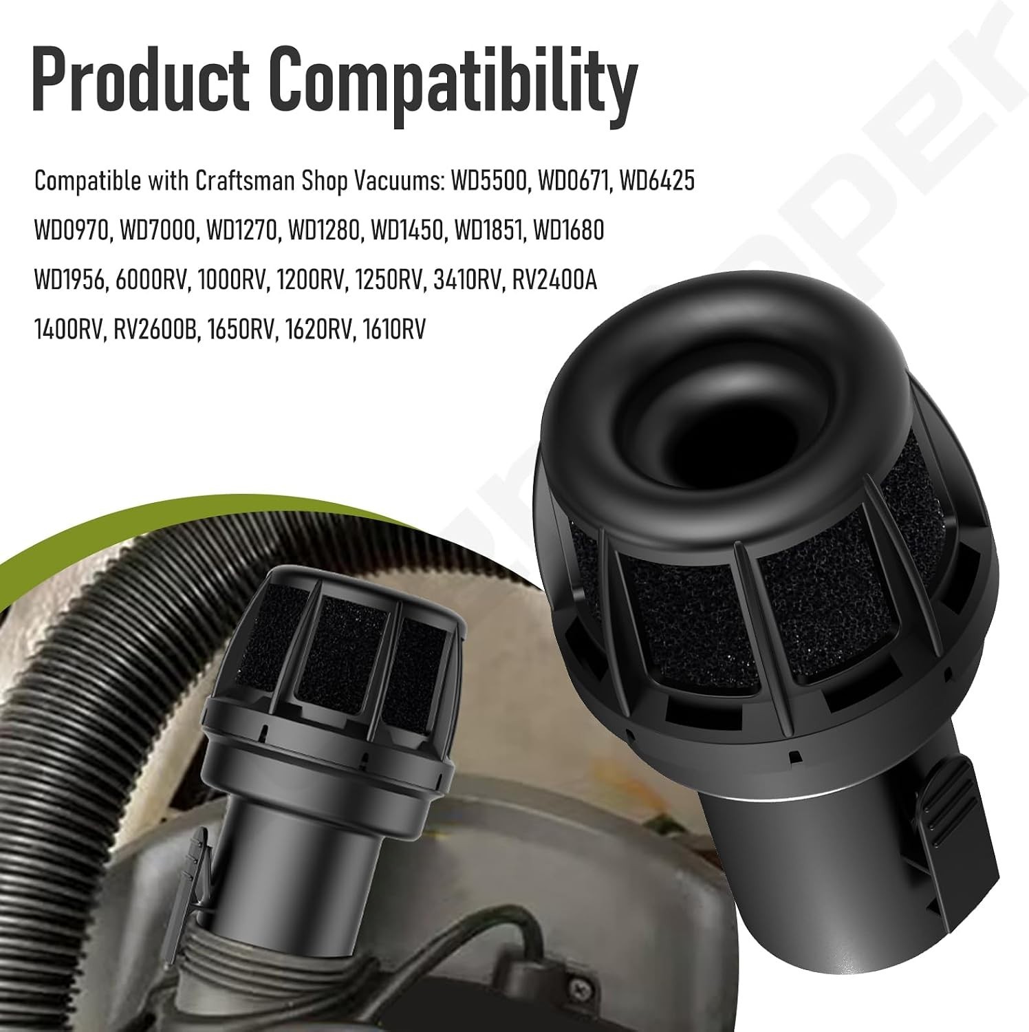 VT2525 WS25025A 2.5″ Muffler/Diffuser Accessory for Ridgid Wet/Dry Vacuums | …