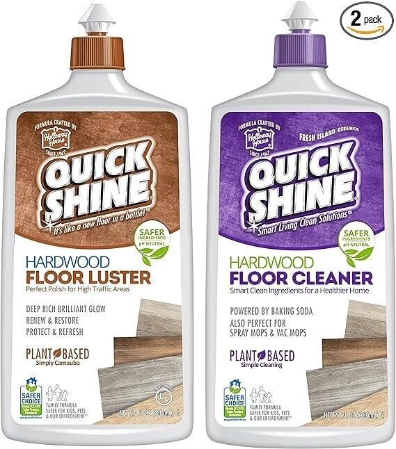 Quick Shine 2 Pack Smart Combo- Includes 1 Hardwood Floor Cleaner 27 FL oz