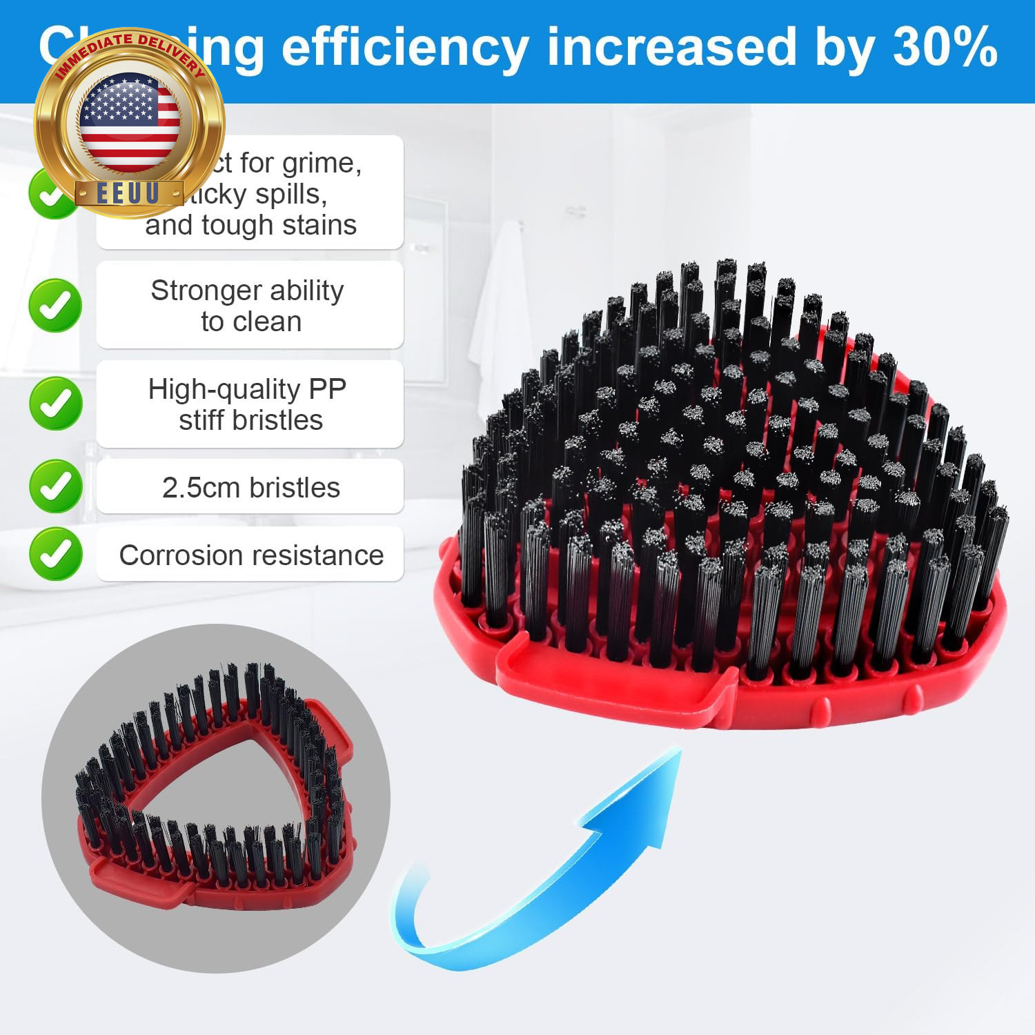 2 Pack Upgrade Scrub Brush Replace Heads Compatible with O Cedar Easywring Rinse