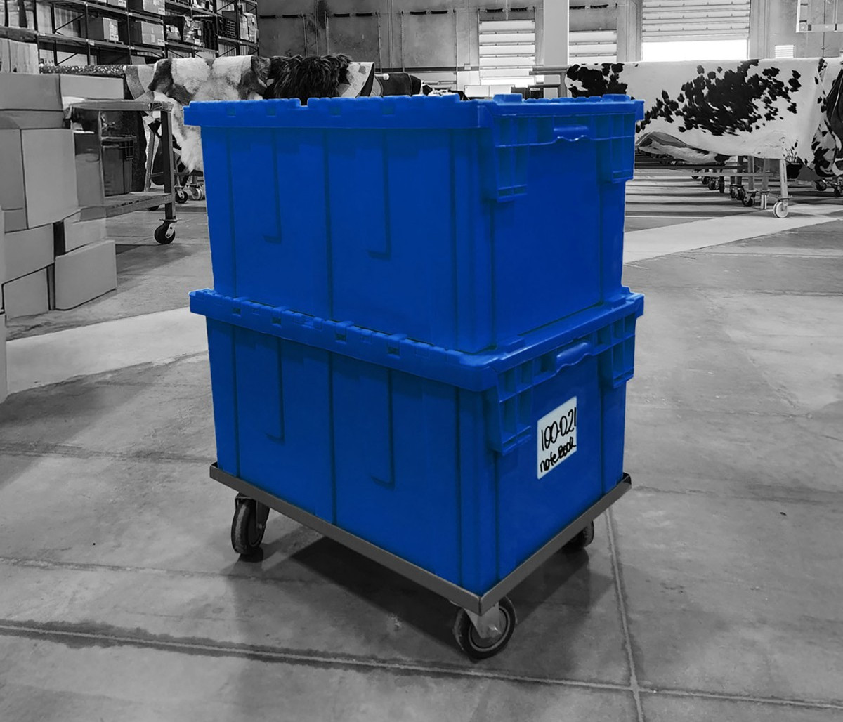 Durable Industrial Storage Tote Container Bin – Assorted Colors – 26 x 19 x 14″