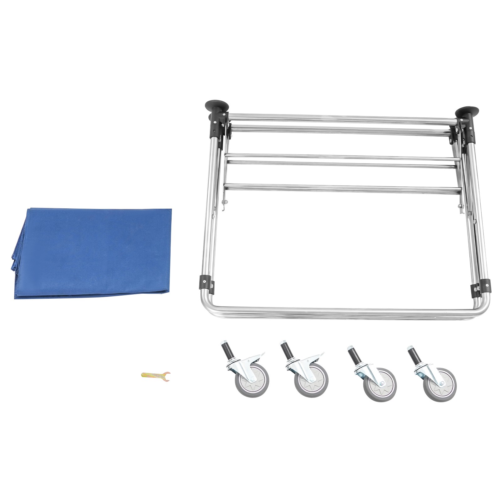 Folding Laundry Cart with Wheels – Durable Stainless Steel & Large Capacity