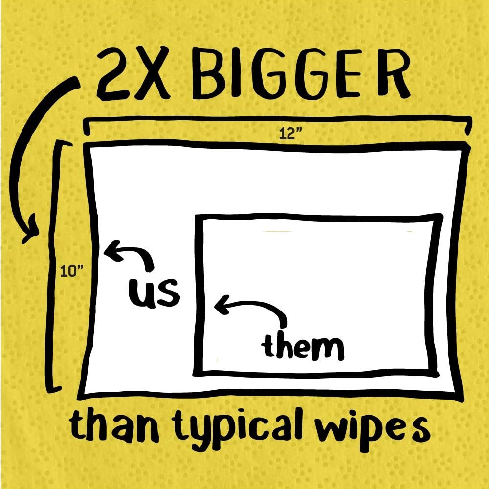Tub O’ Towels Heavy-Duty Multi-Surface Cleaning Wipes – Extra-Large 10″ x 12″, 9