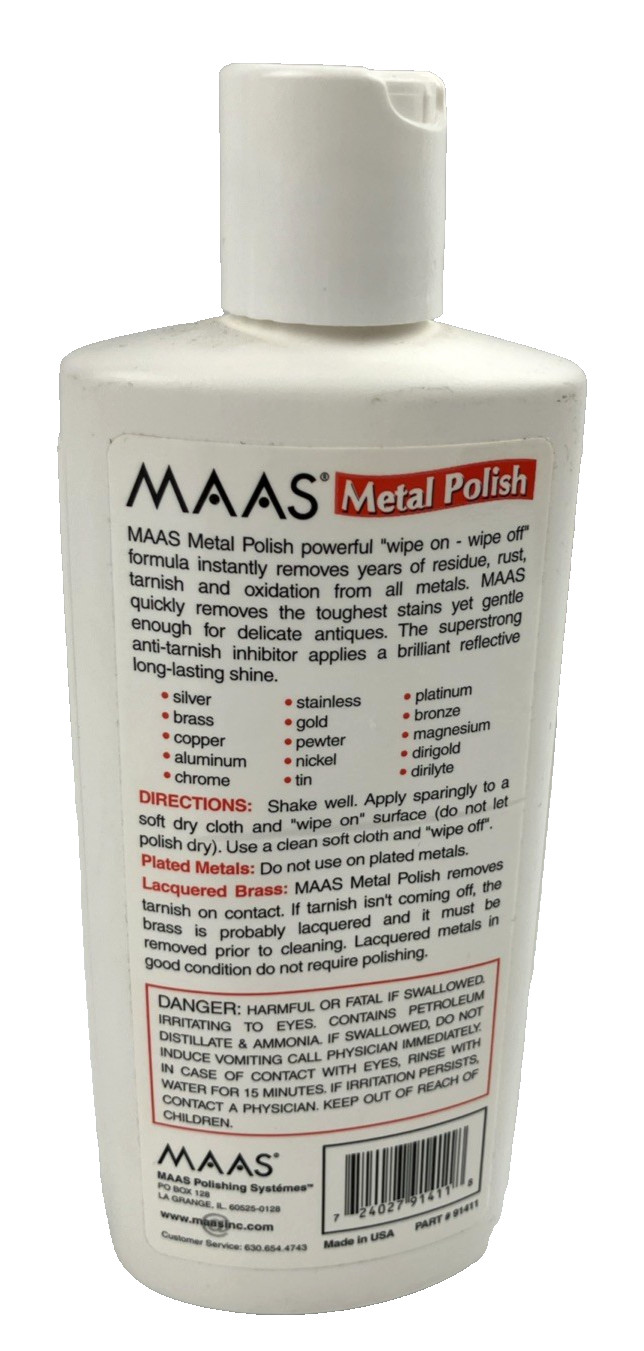 Maas Liquid Metal Polish, Restore & Protect 8-Ounce