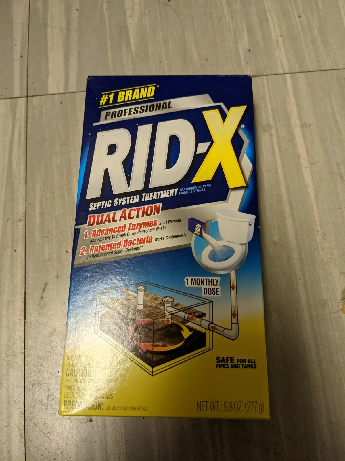 6 pack RID-X Septic Treatment, 1 Month Supply Of Powder, 9.8 oz (Pack of 6)
