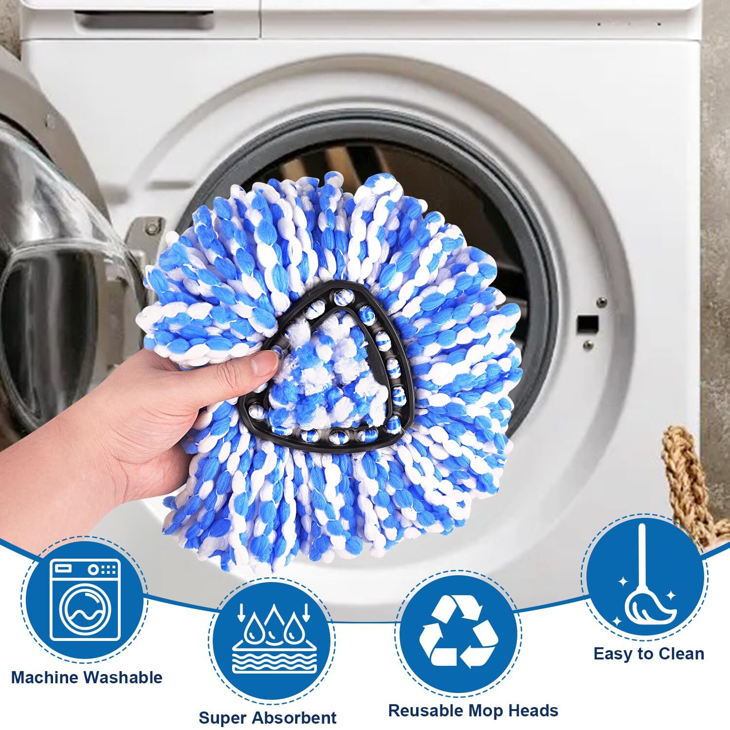 4 Pack Mop Replace Heads for O Cedar Rinse Clean 2 Tank System