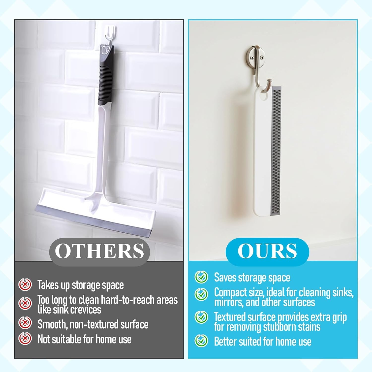 2 PCS All-Purpose Small Rubber Squeegee, Soft Silicone Mini Squeegee for Shower