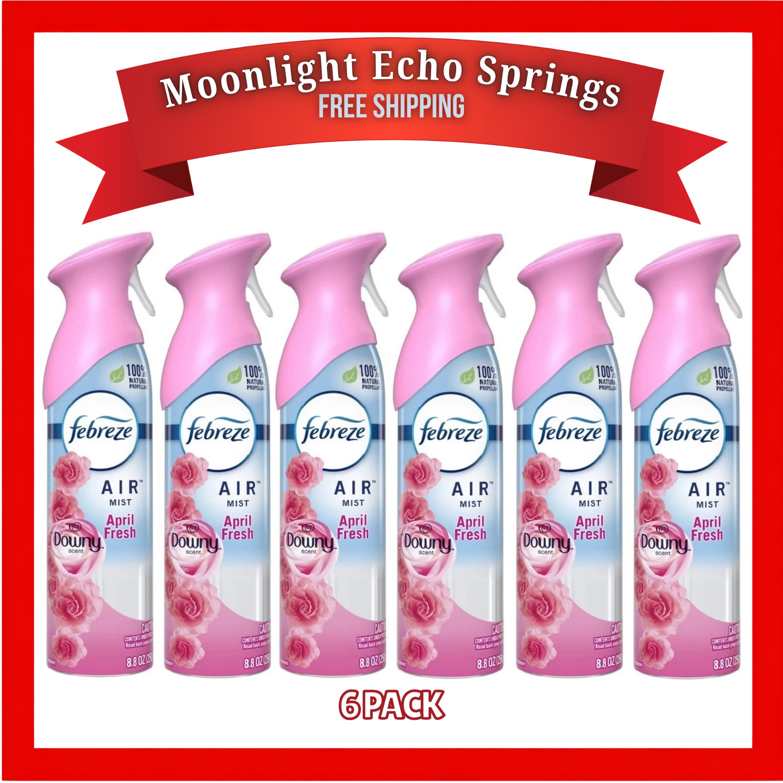 Febreze Air Mist Spray DOWNY APRIL FRESH 8.8oz 6 Ct