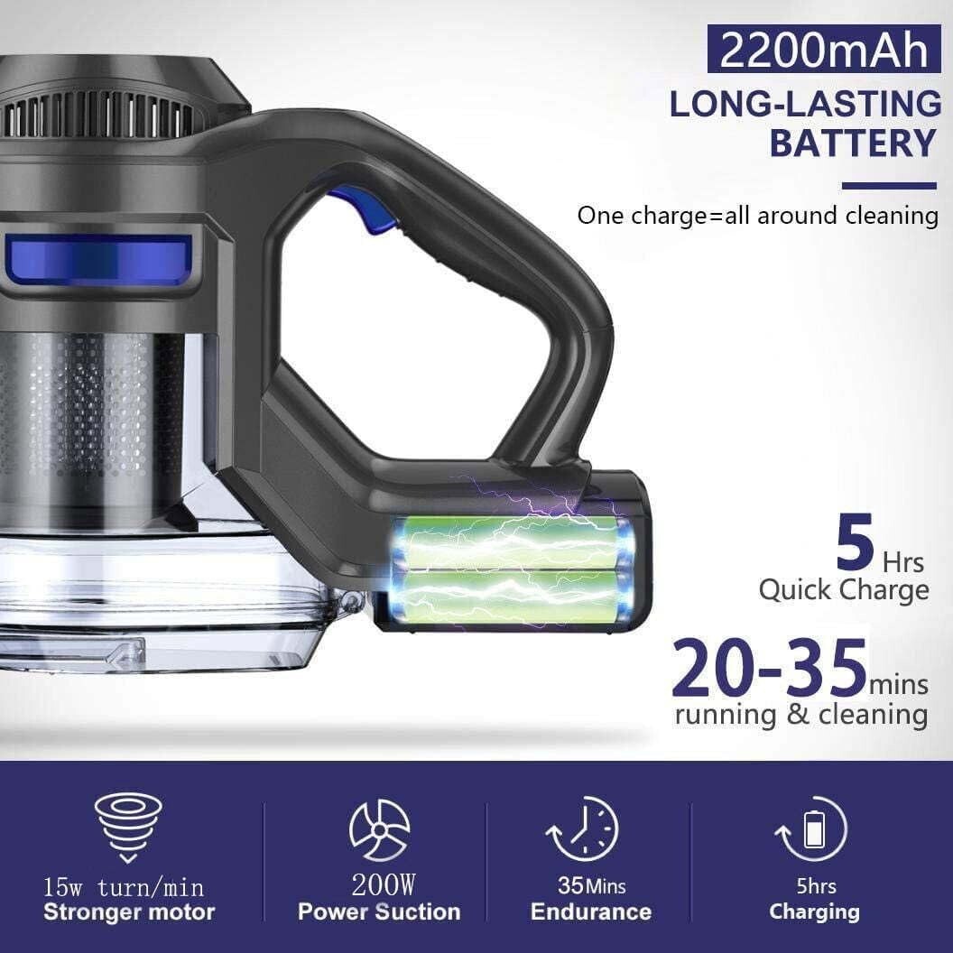Replacement MOOSOO 22V Battery XL-618A XL-618 Pro Cordless Vacuum Cleaner Blue