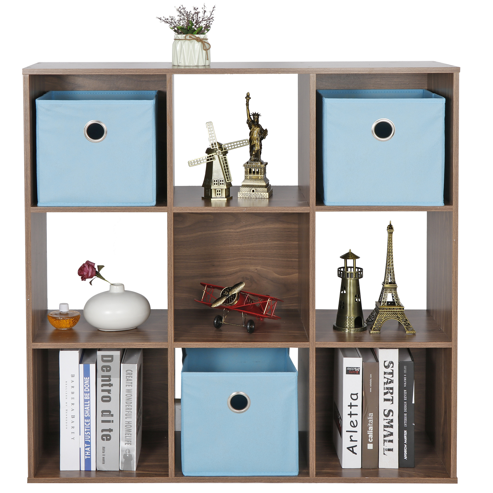 9-Cube Closet Organizer Storage Shelves Save Space Indoor Study Bookshelves
