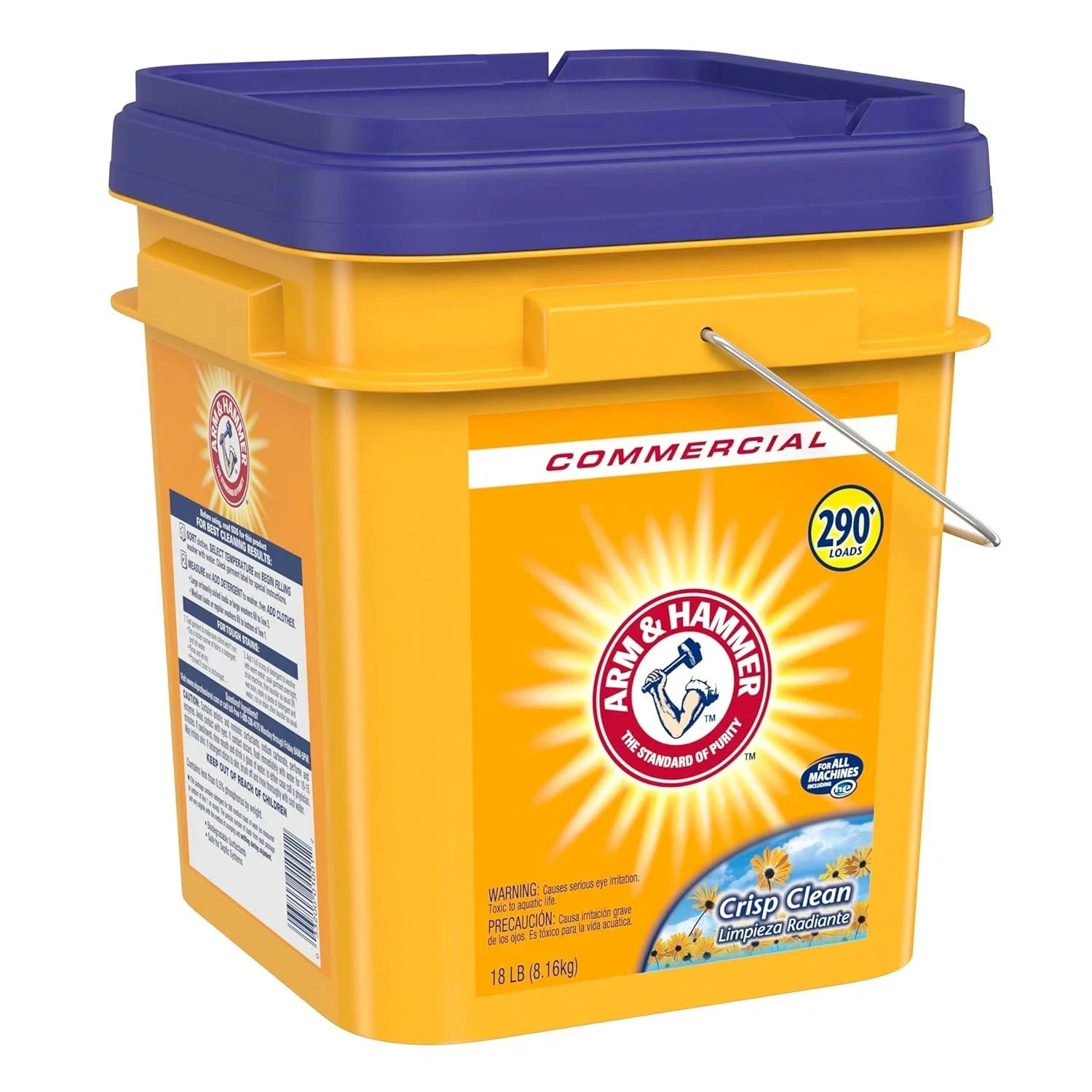 Arm & Hammer Powder Laundry Detergent, Crisp Clean Scent, 18 lb Pail