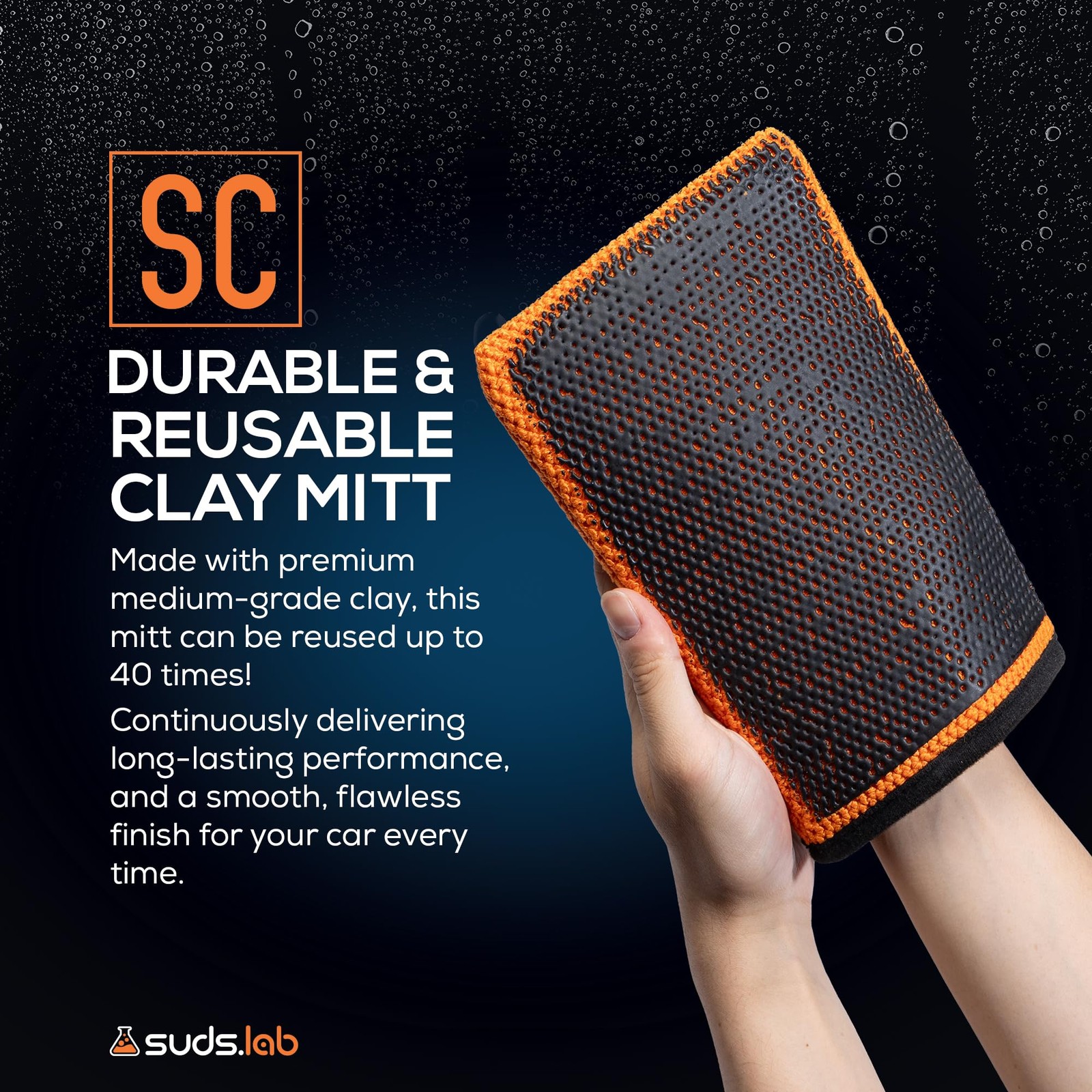Suds Lab SC Synthetic Clay Mitt for Car Detailing – Reusable Clay Bar Mitt to…