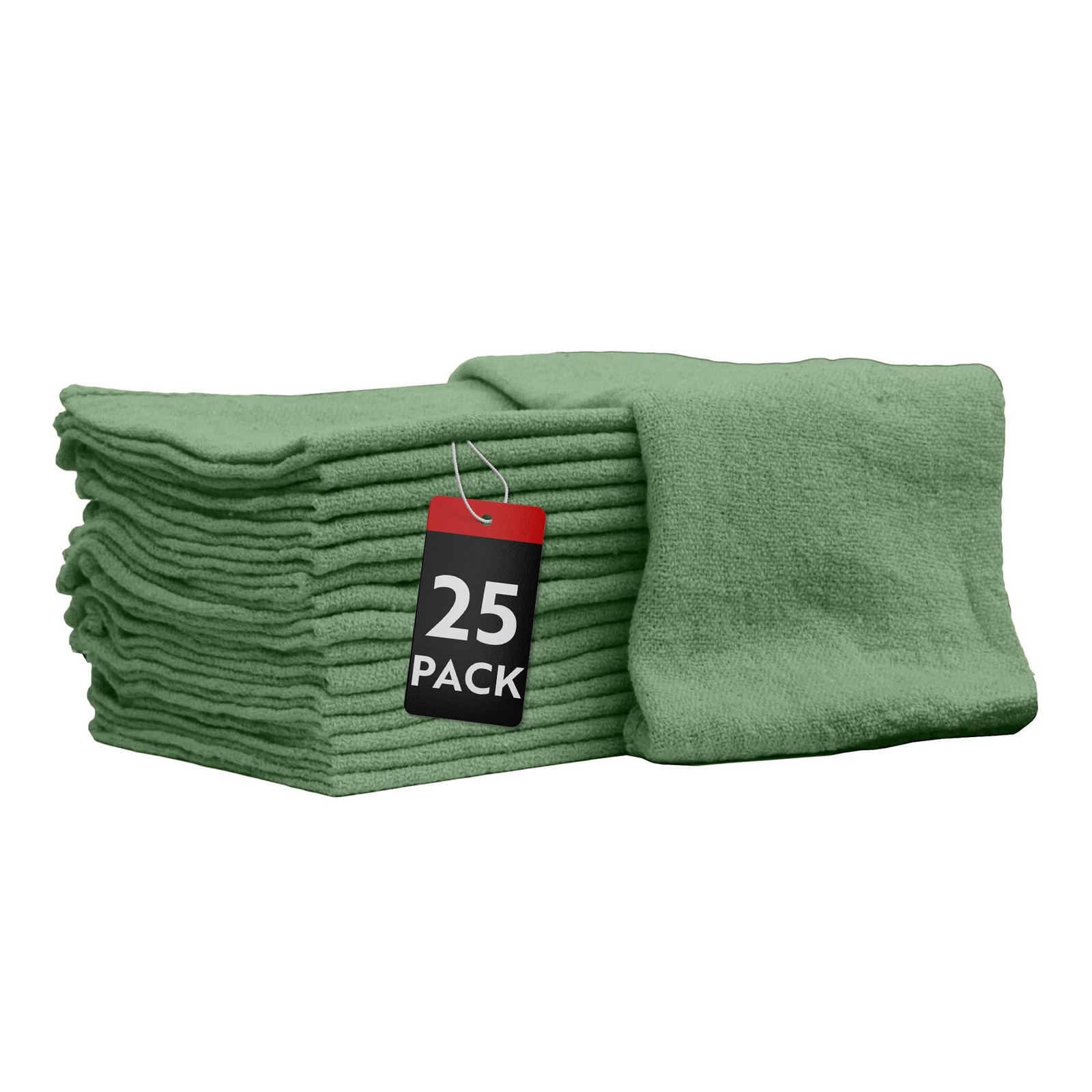 25 Pack Auto Mechanic Shop Towels 100% Cotton Rags 14″x14″ Commercial Grade