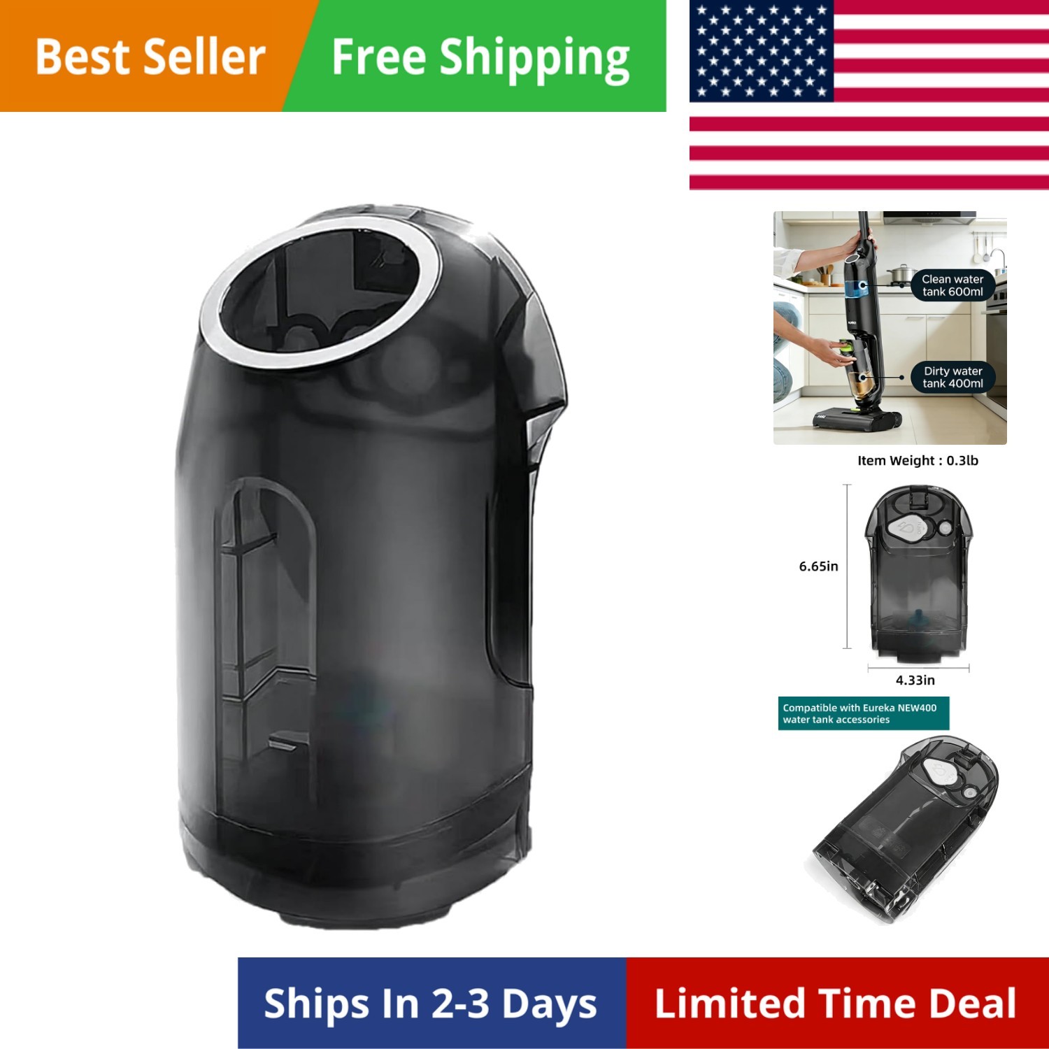 Clean Water Tank Compatible with Eureka Wet Dry Vacuum Cleaner Cordless，Repla…