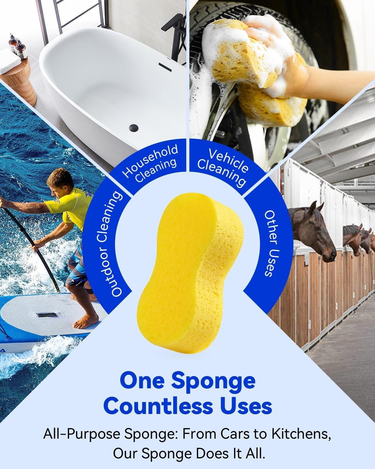 Car Wash Sponge, Car Cleaning Large Sponges, All Purpose Sponges for Cleanin..