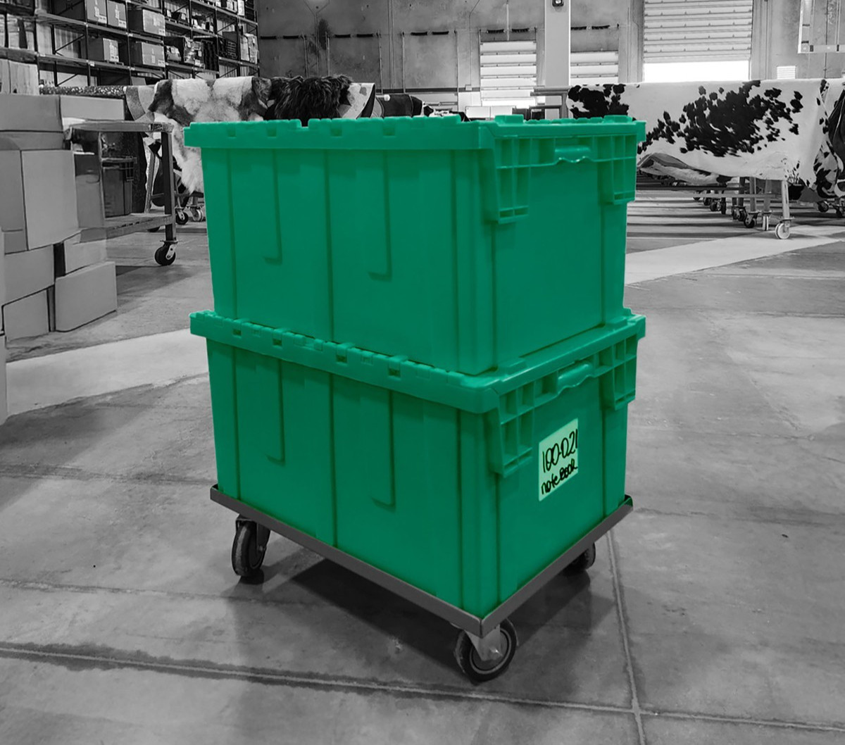 Durable Industrial Storage Tote Container Bin – Assorted Colors – 26 x 19 x 14″