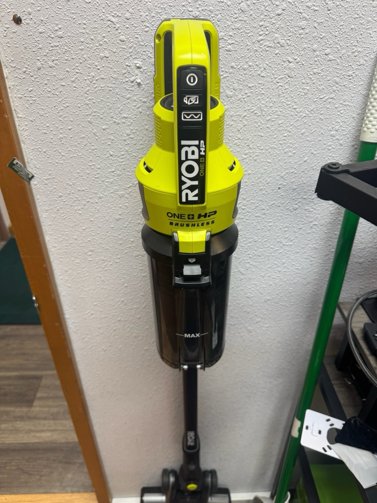 Wall Mount Holder for Ryobi ONE+ HP Vacuum, White Plastic Bracket
