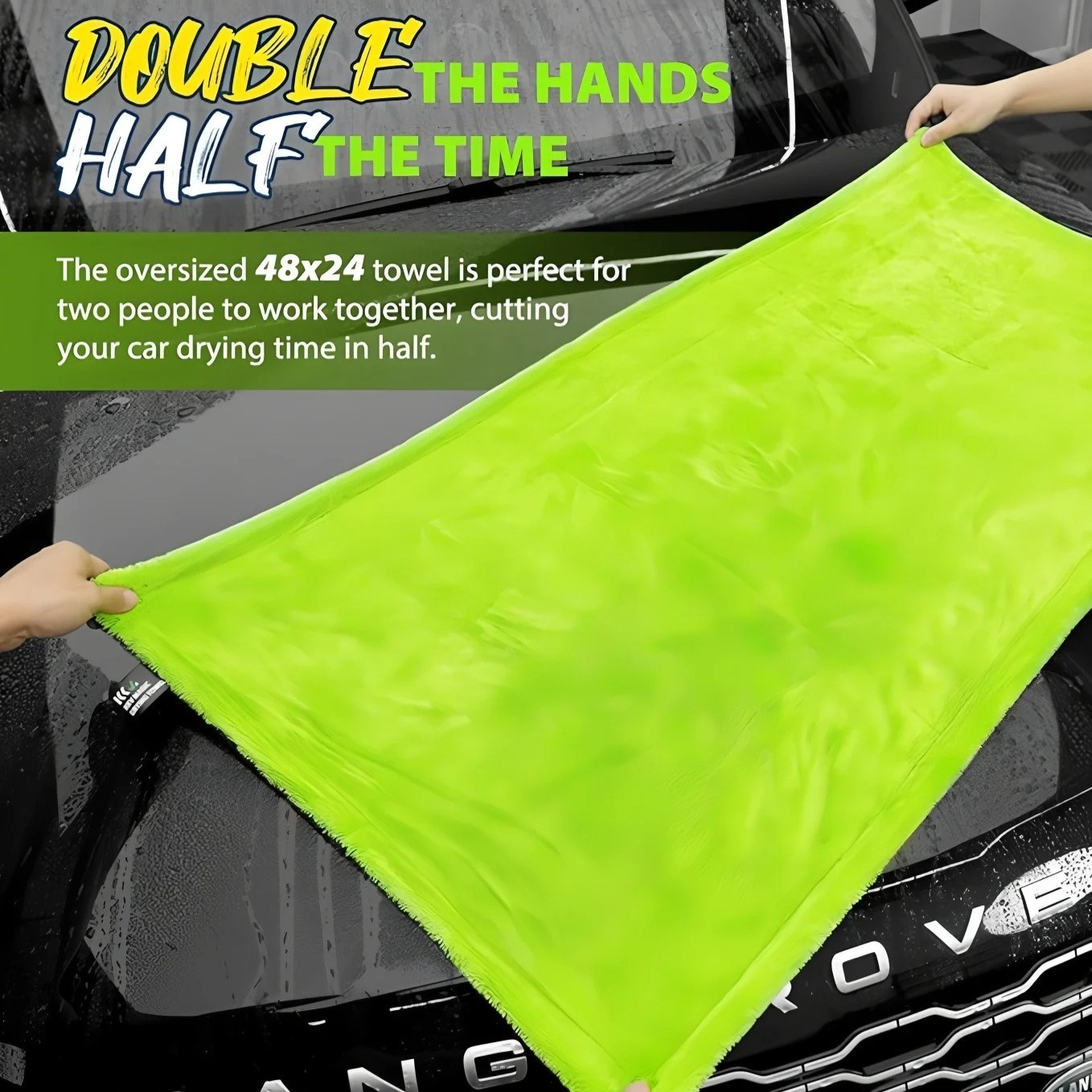 30x30cm in Microfiber Car Drying Towel 1400GSM Streak Free Auto Wash Cloth