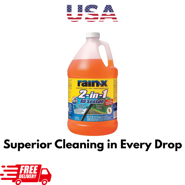 Rain-X 2 in 1 All Season Washer Fluid 128 Fl Oz Windshield Cleaner