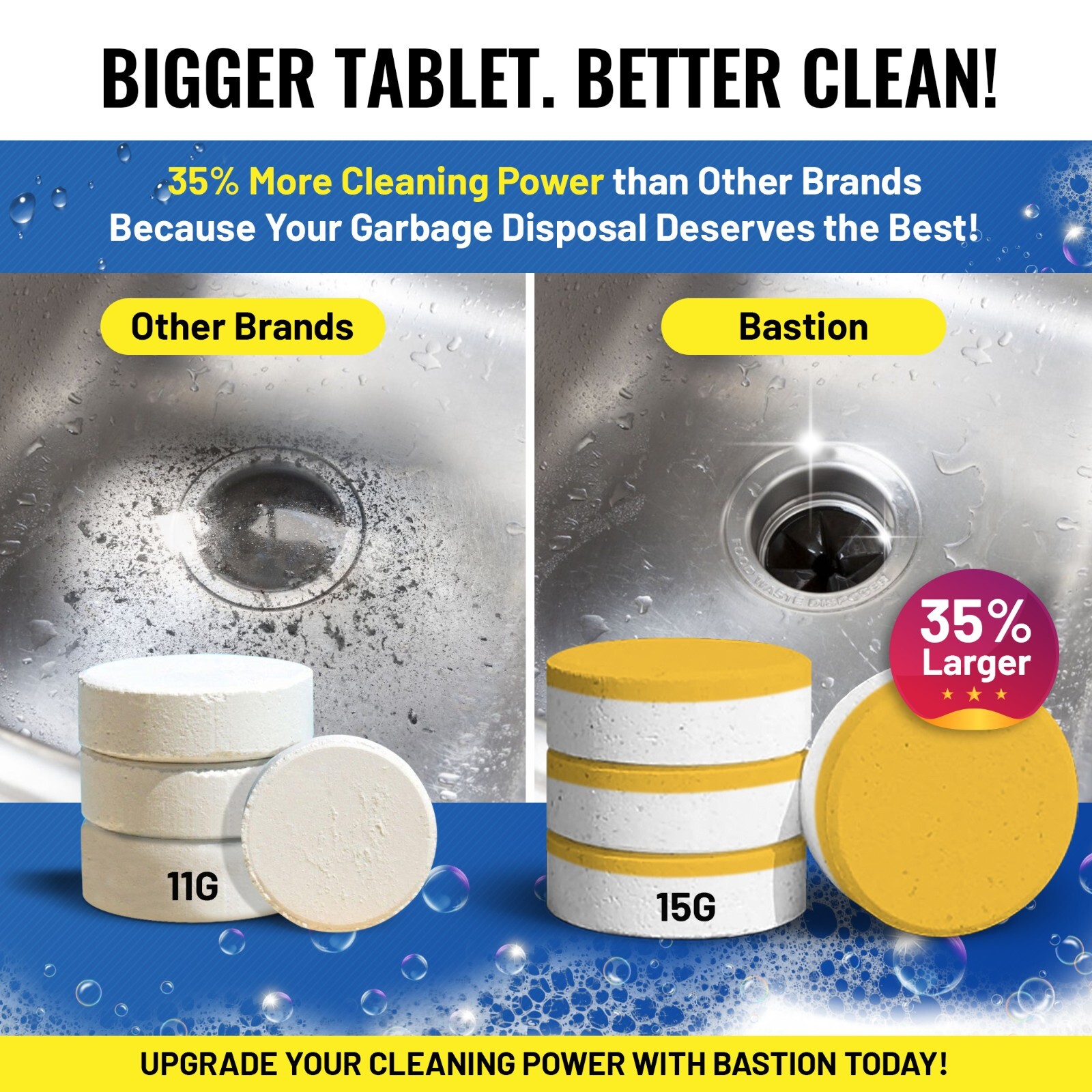 Foaming Garbage Disposal Cleaner Deodorizer Tablets – 24 Pack (1 Year Supply)