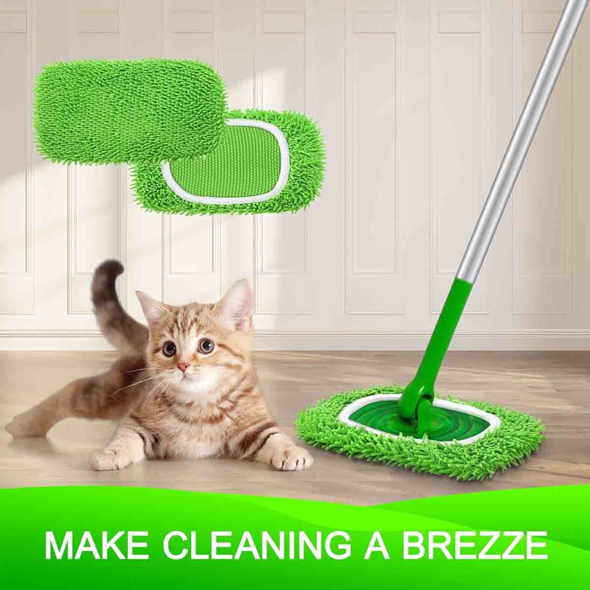 1-8 Pack Chenille Microfiber Mop Pads Reusable Machine Washable Floor Cleaning