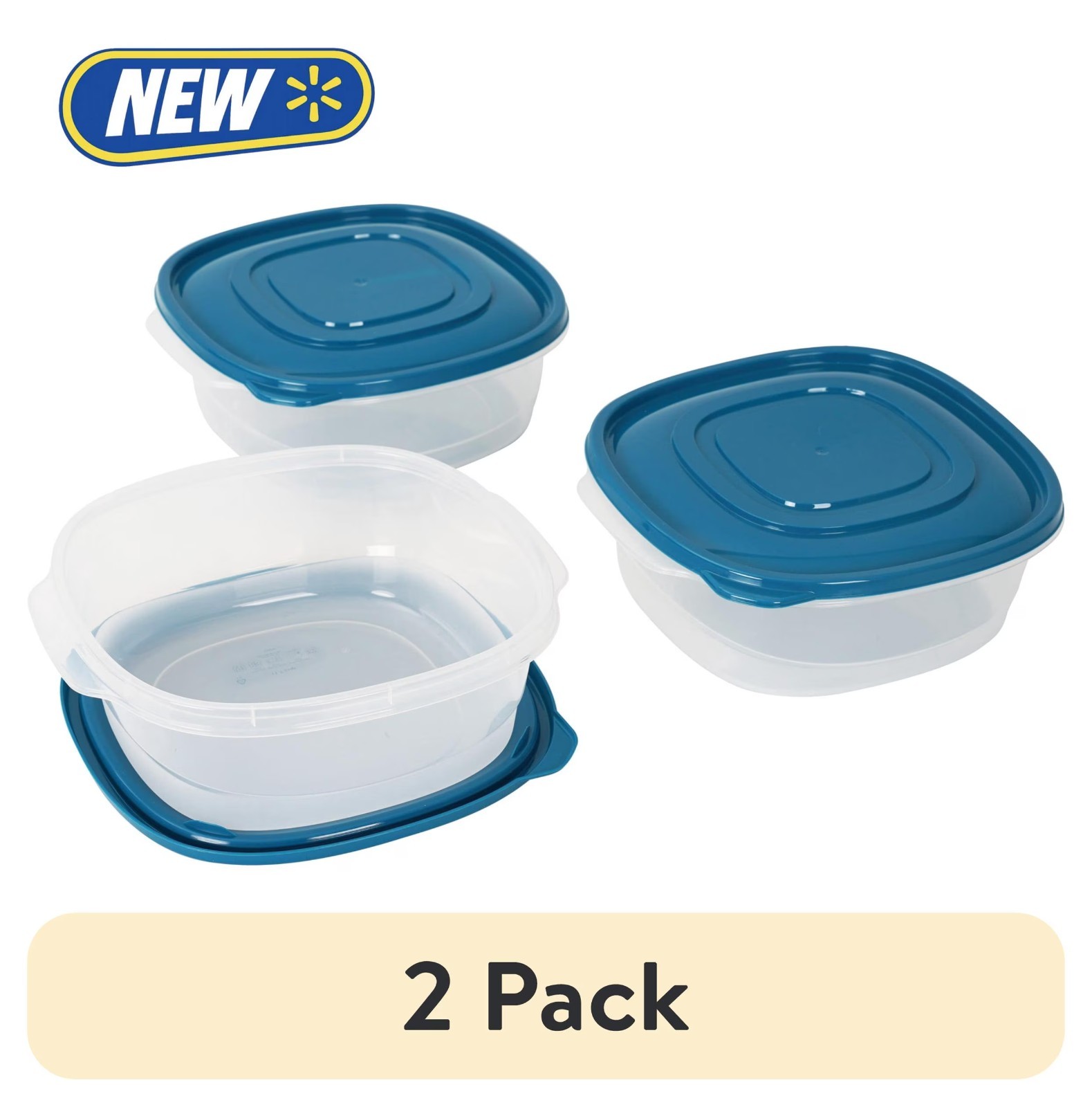 Mainstays Semi Durable Square 1.26Cup Plastic Food Storage Container 6 Pack, Bes