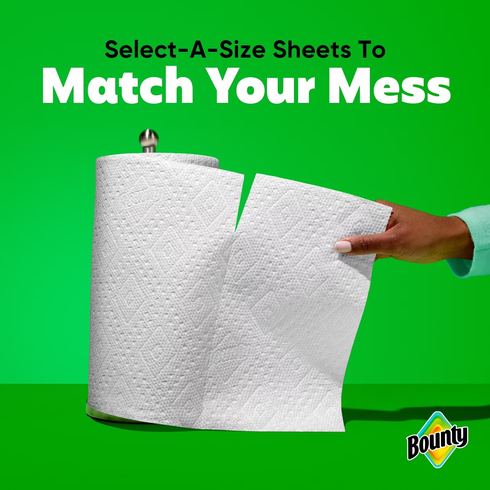 Bounty Paper Towels Select-A-Size Print, 2 Triple Rolls, 123 Sheets per Roll