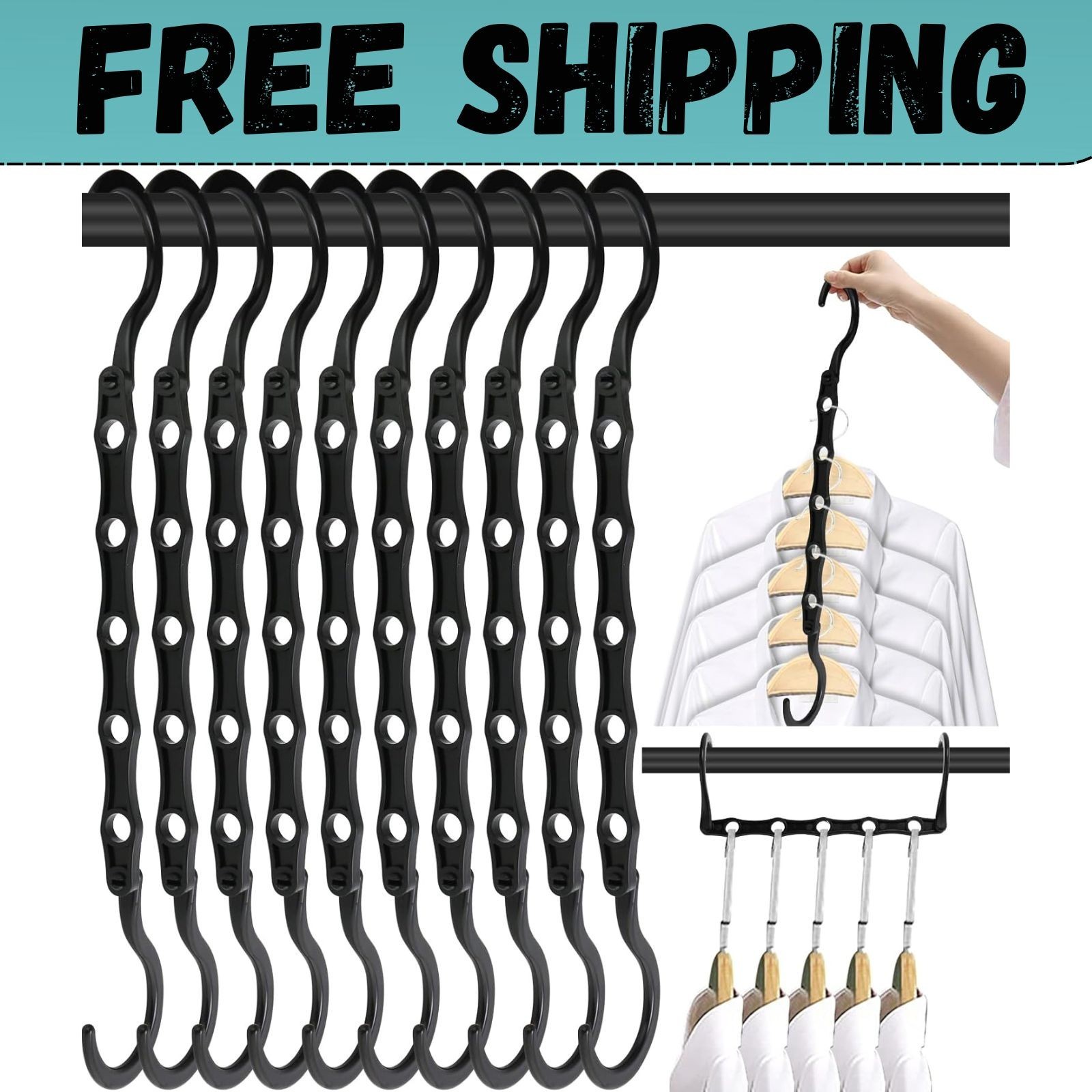 10 Pack Magic Hangers Space Saving Hangers Closet Space Saver Hanger Organizer