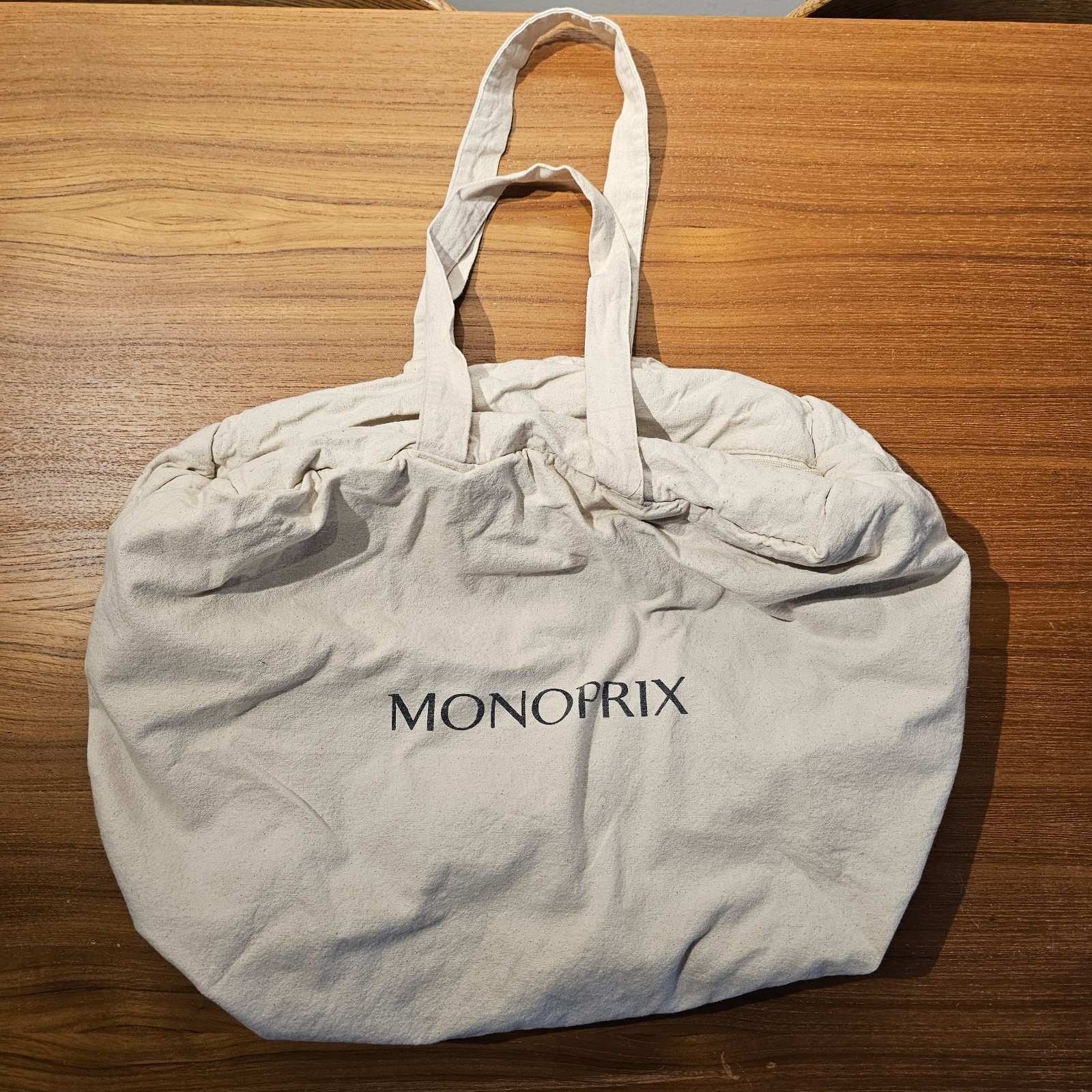 Monoprix Reusable Shopping Bag Tote, Insulated/Padded, Cotton, Made In Paris