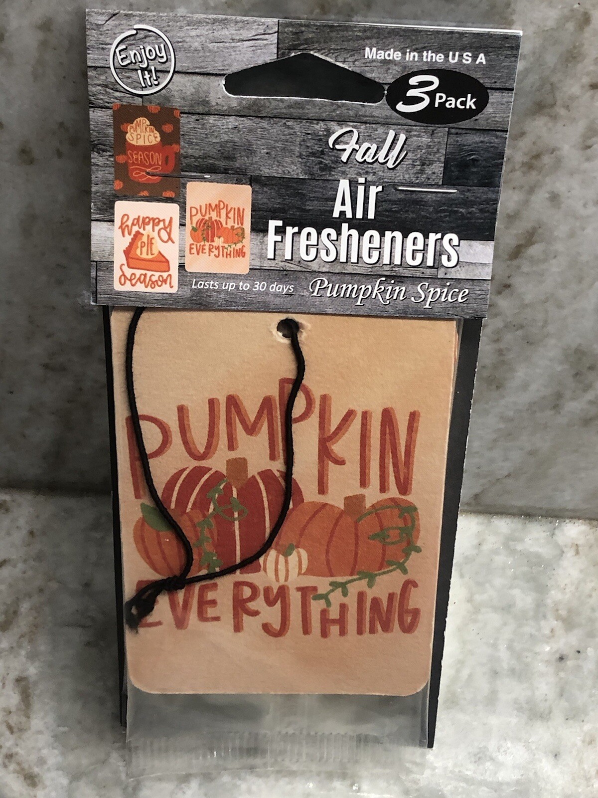 Ship N 24 Hours. Seasonal Art Collection Air Freshener Pumpkin Spice 3 Pack.