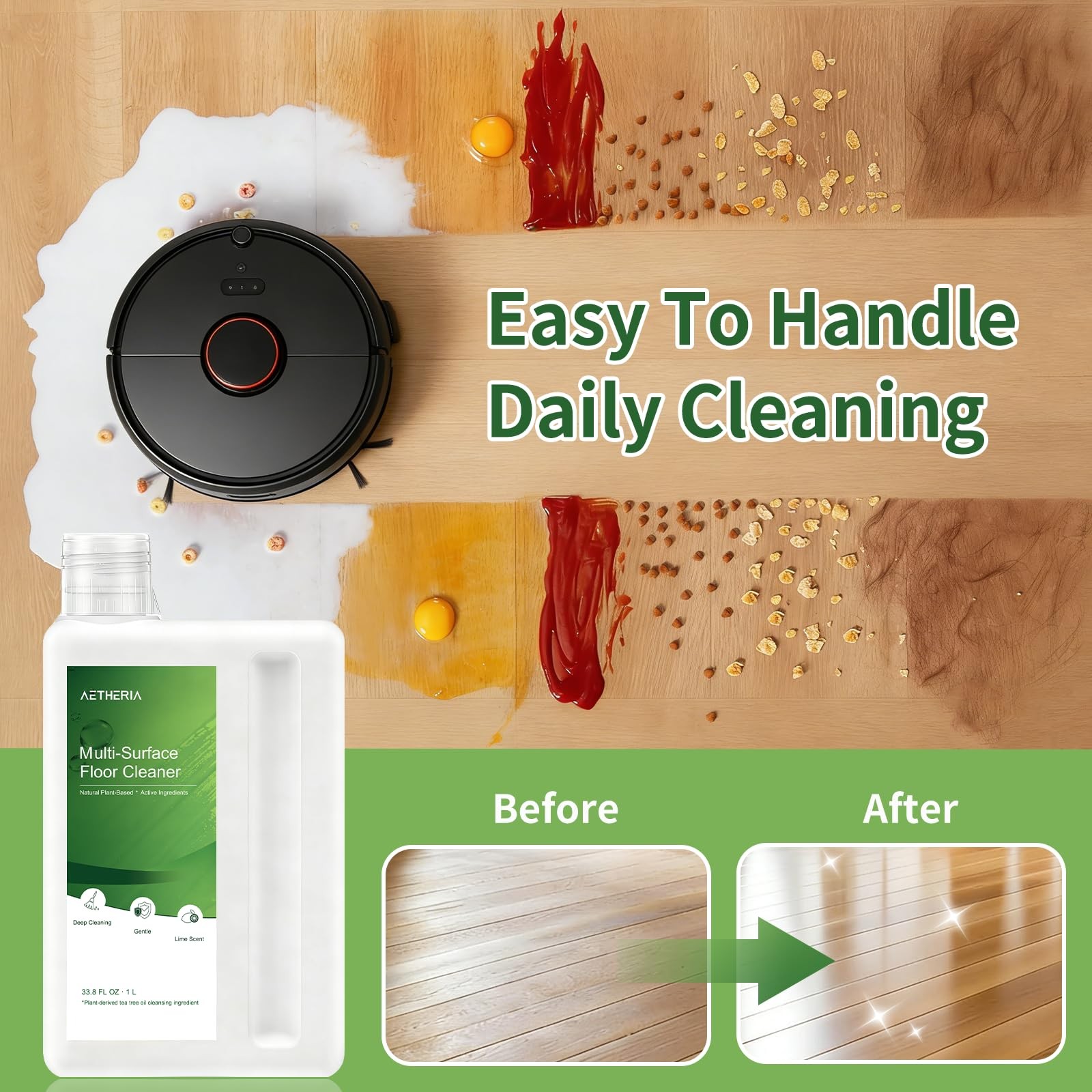 33.8 Fl oz Multi-Surface Floor Cleaning Solution for Dreame All Wet Dry Vacuu…