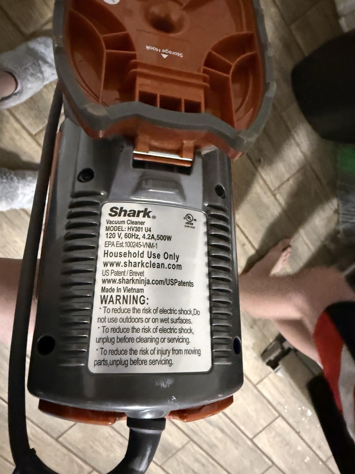 Shark Rocket HV301 U4 Corded Bagless Stick Vacuum Gray/Orange 500W 120V