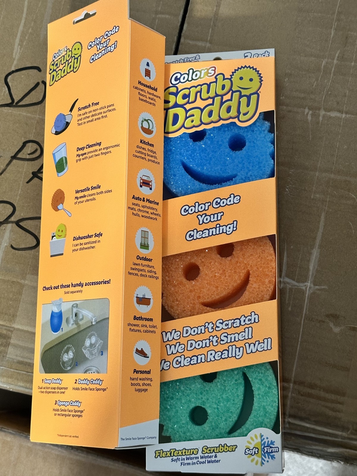 Two Pack Scrub Daddy Pack 6 Count Colors Flexible Non Scratch 3X2 Sponges