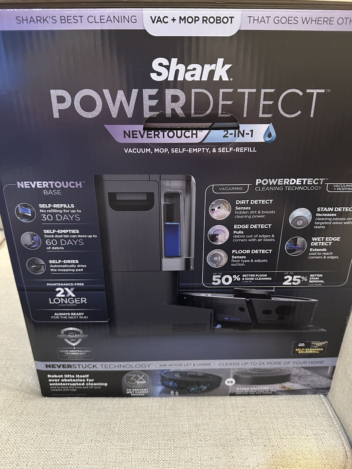 Shark RV2820YE Robot Vacuum & Mop Self-Empty/Self-Refill Auto PowerDetect