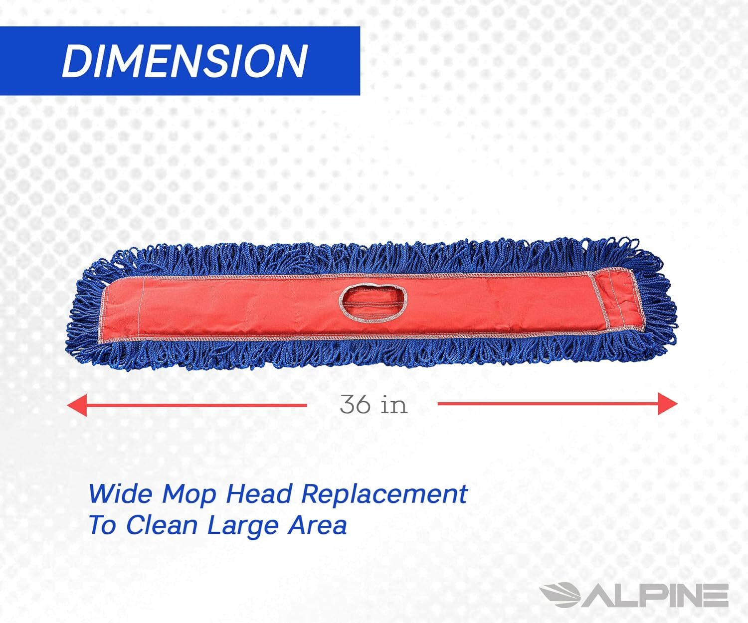 Alpine Industries Heavy Duty Microfiber Mop Head (36 in, Single Pack)