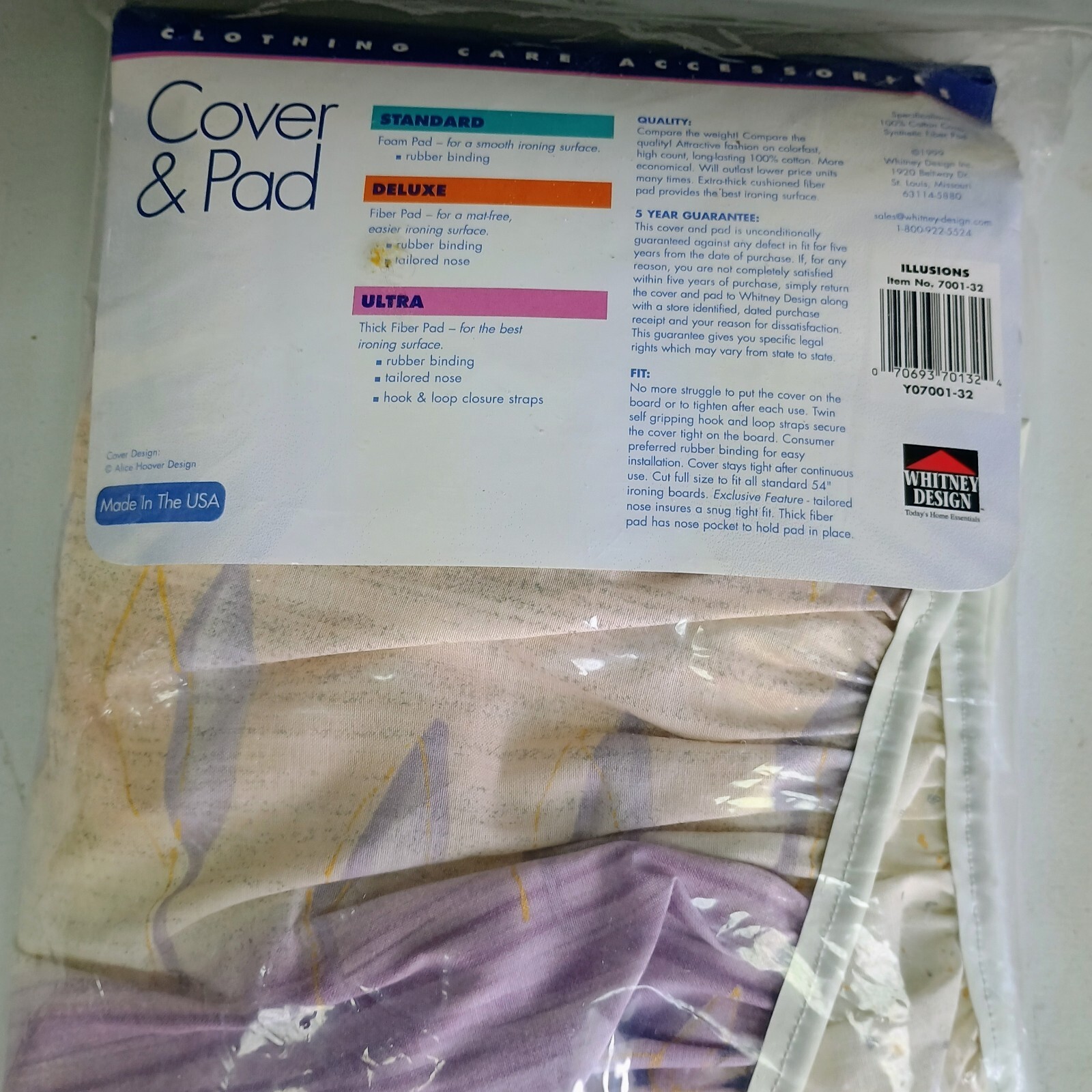 The Clothes Line One Piece Ironing Board Cover & Pad New Sealed
