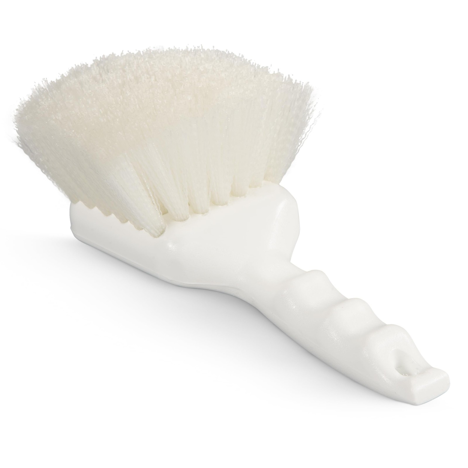 Utility Scrub Brush Plastic Handle Nylon Bristles 2 Inch Trim 8 In White 1 PCS