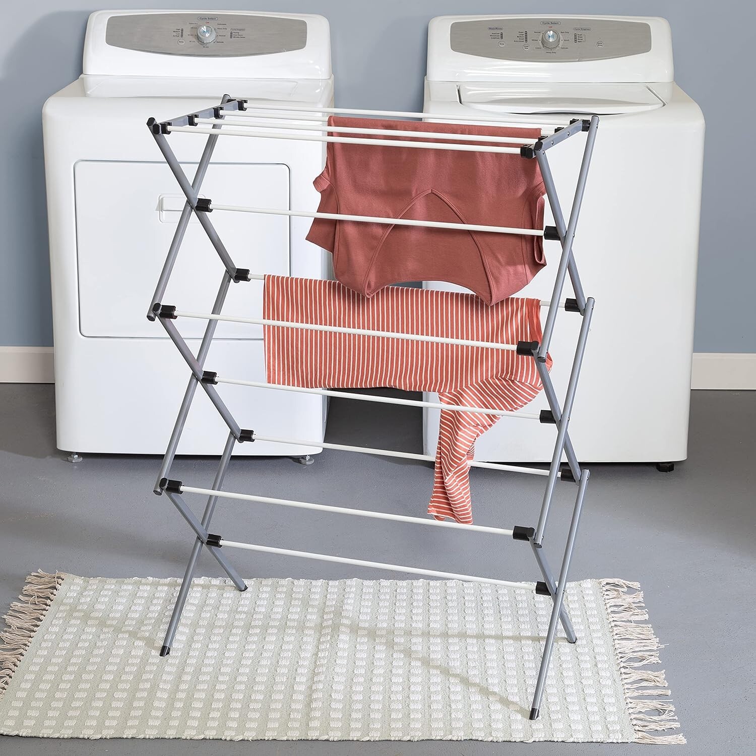 Collapsible Steel Clothes Drying Rack – 24 Linear Feet – 29″L x 14″W x 42″H