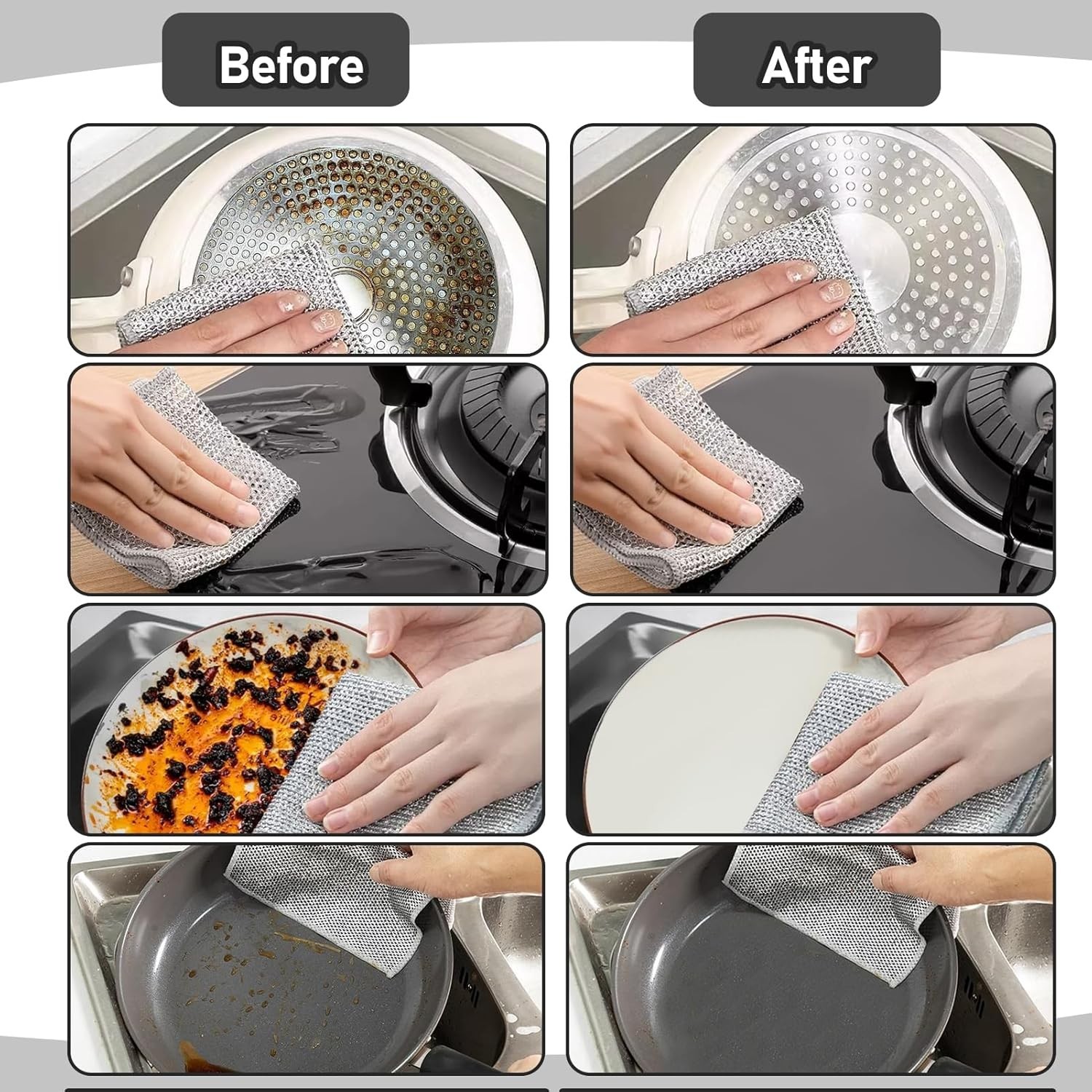 10 Pieces Dishwashing Cloth Multipurpose Premium Metal Wire Dishwashing Cleaning