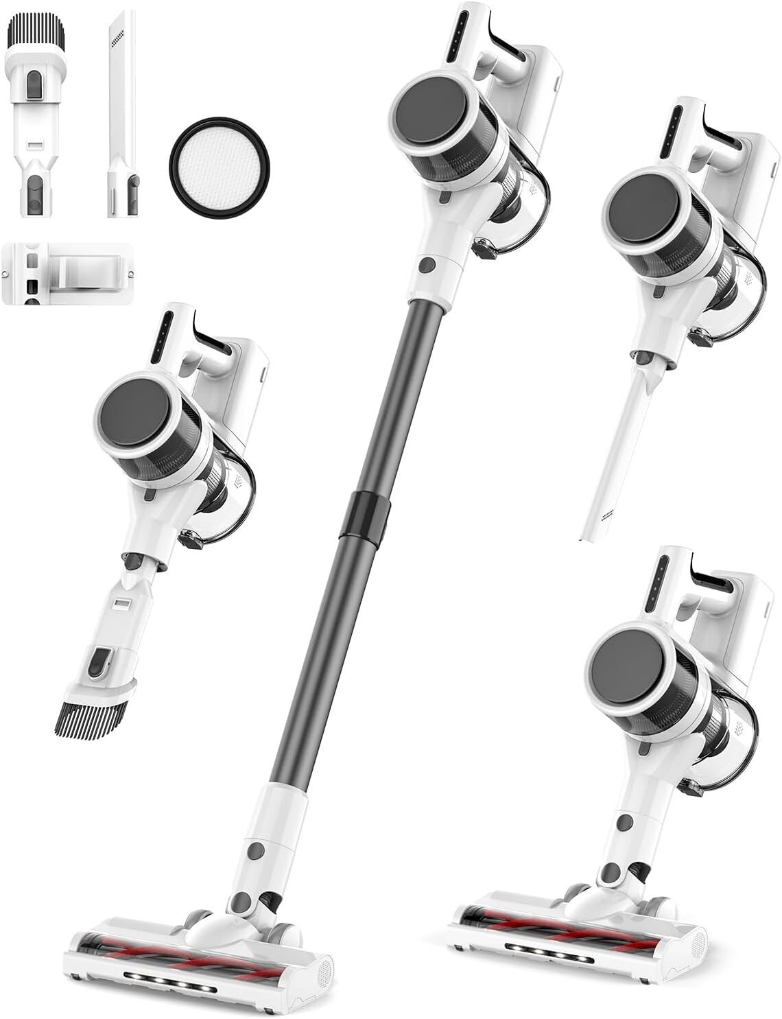 Cordless Vacuum Cleaner 80,000PRM 35Min Runtime Adjustable Height & LED Brush